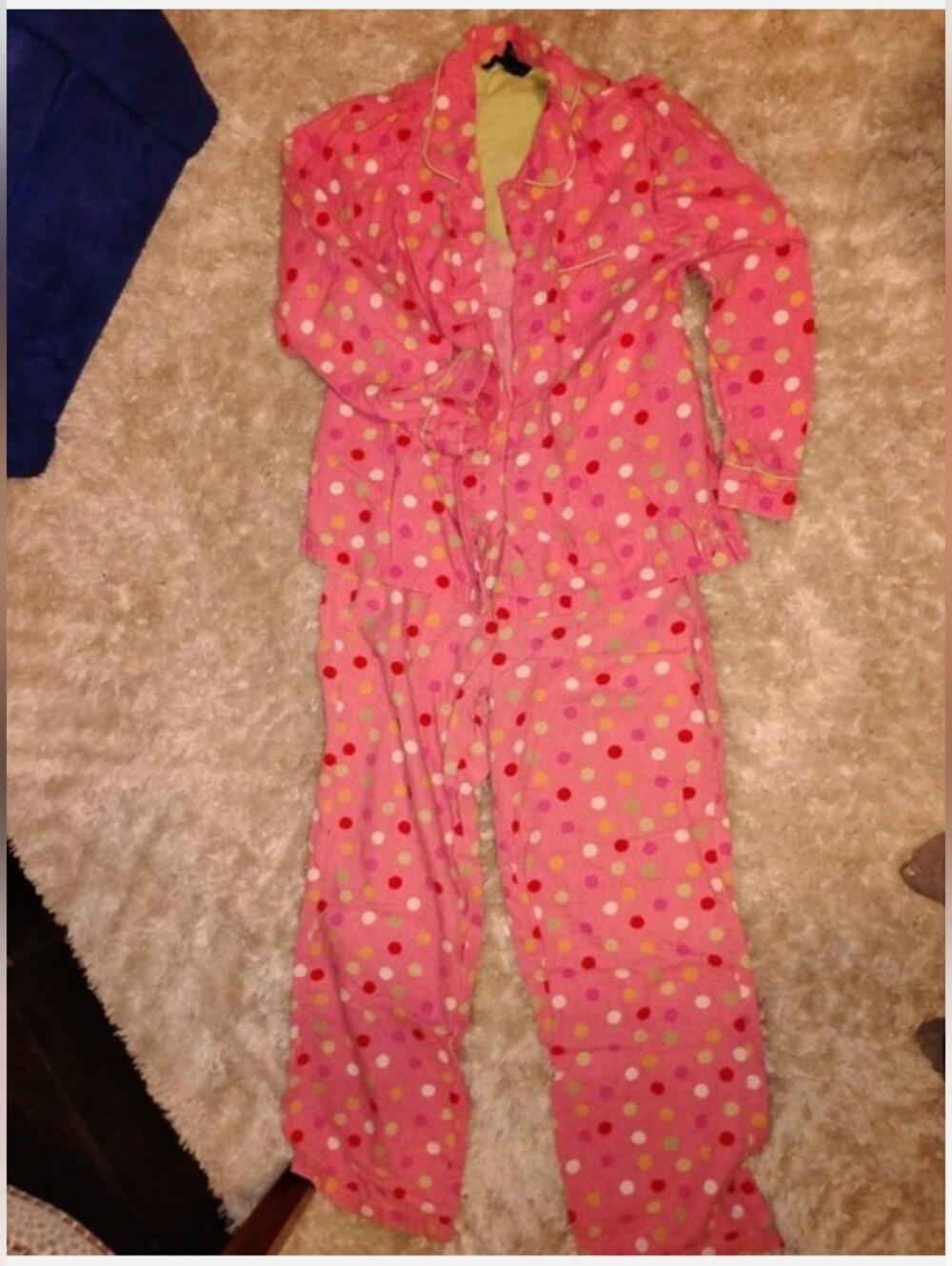 Source Unknown Pink Polka Dot Pajama Set